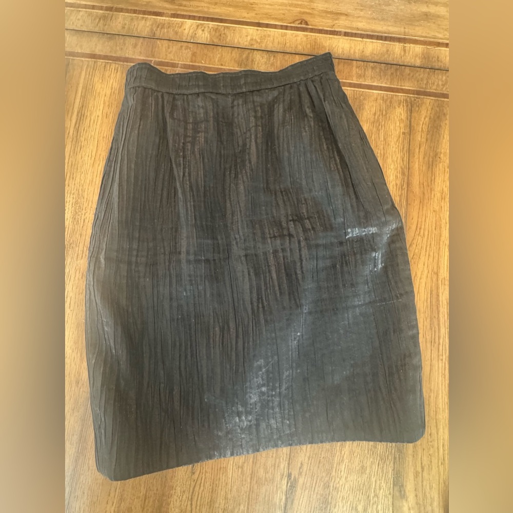 Emanuel Ungaro Vintage Black Straight Pencil Skirt Bow Detail Size 10 Timeless
